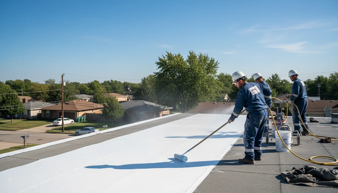 Commercial roof coating in Louisville, IL near me